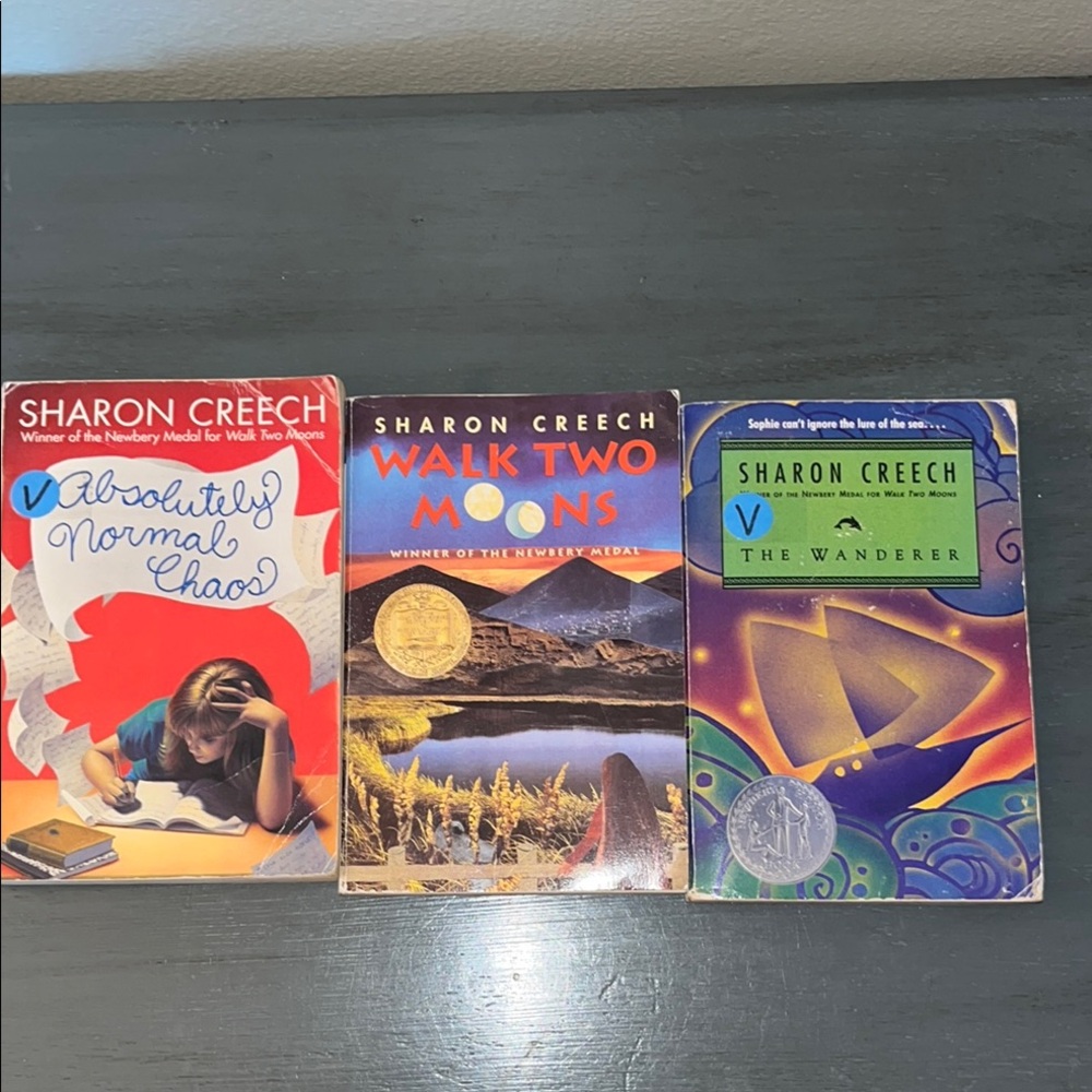 Sharon Creech 3 Book Set The Wanderer, Absolutely Normal Chaos, Walk Two Moons
